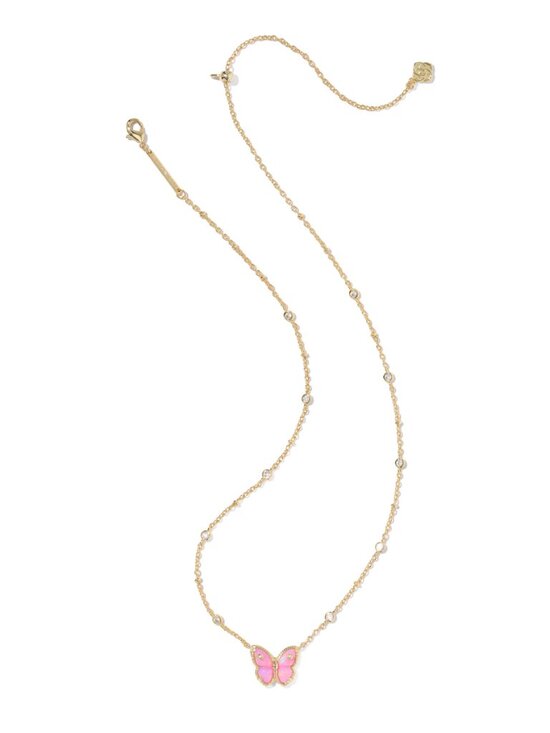 Cailey Butterfly Gold Short Pendant Necklace - Picture 3 of 4